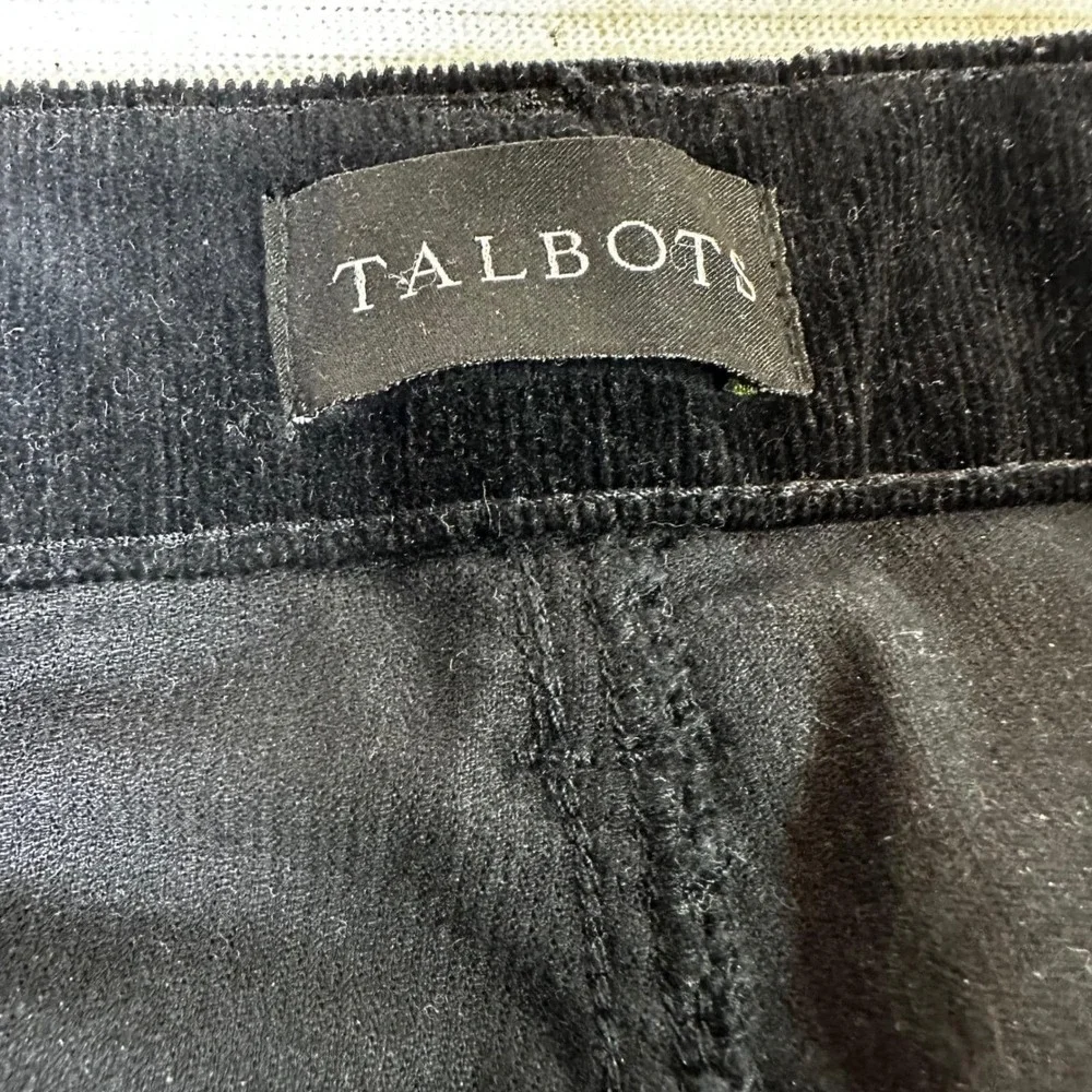 Talbots Black Corduroy‎ Straight Leg Pants Women Size 16P Career Office Preppy